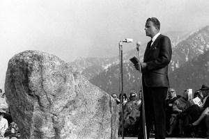 Graham preaches commemorative sermon on the spot where he made his fateful decision.